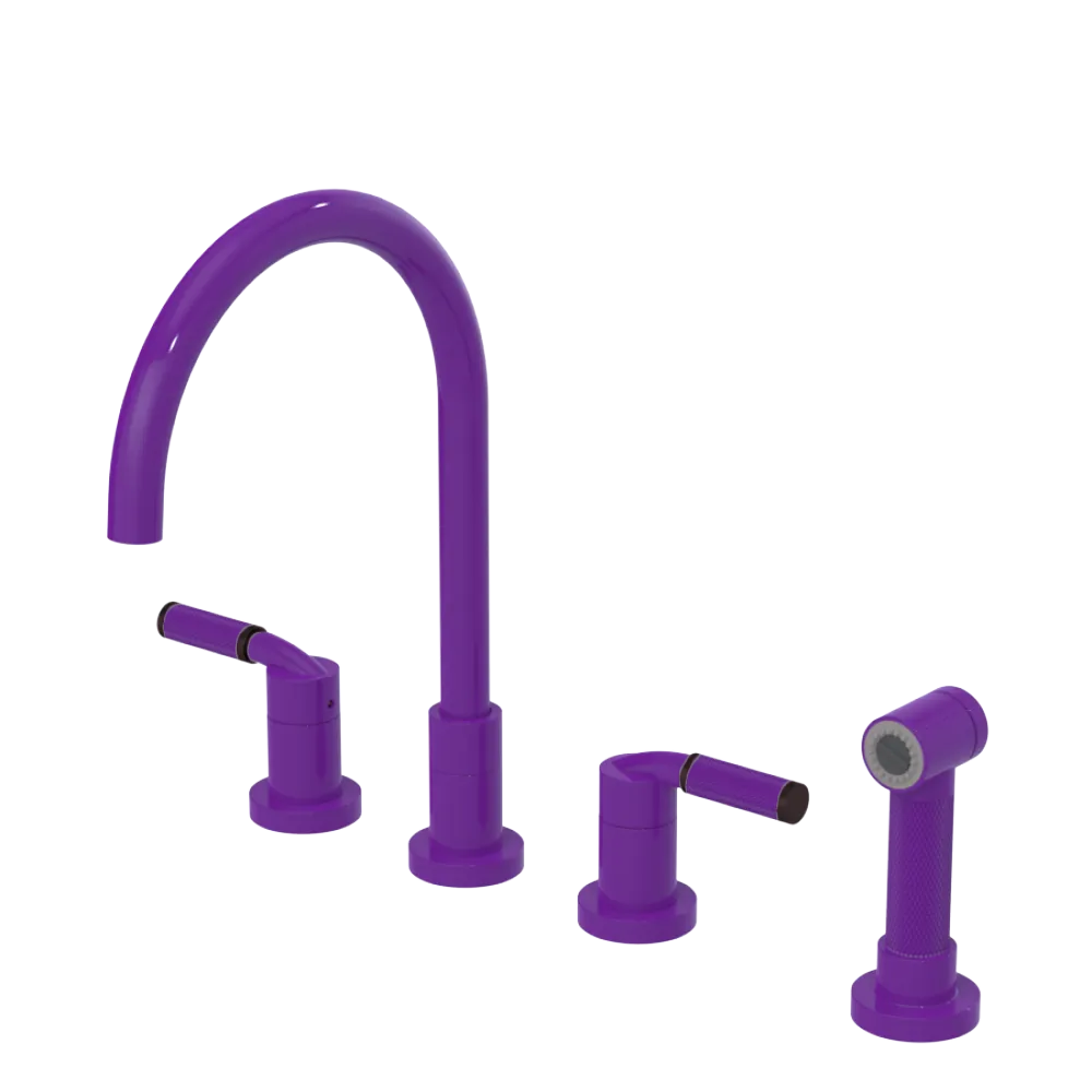 Rubinet Widespread Kitchen Set with Hand Spray Purple Haze