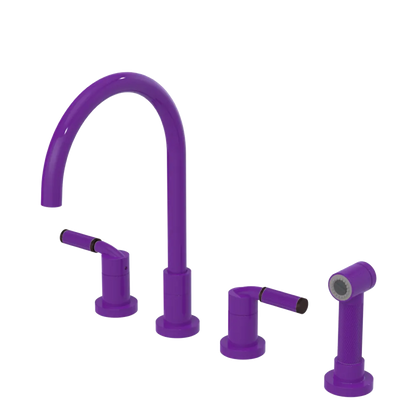 Rubinet Widespread Kitchen Set with Hand Spray Purple Haze