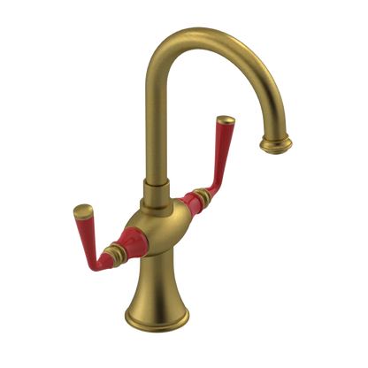 Rubinet Single Hole Dual Handle Lav. Set. (less drain) Antique Brass Matt