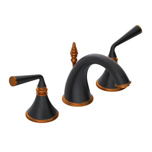 Rubinet Widespread Lav. Set. (less drain) Matt Black