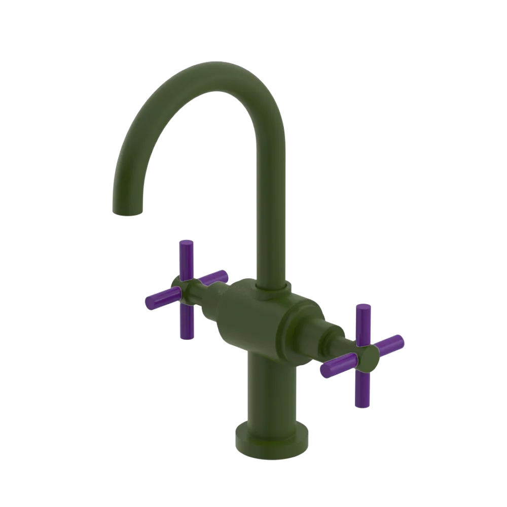 Rubinet Single Hole Dual Handle Lav. Set with LaSalle Spout (less drain) Green Envy