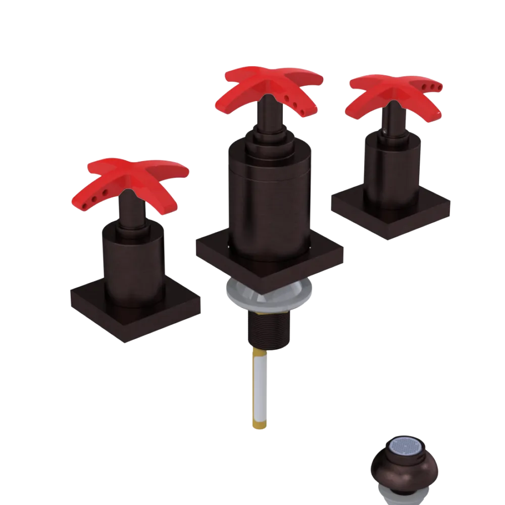 Rubinet Bidet Fitting with Spray, Diverter, and Vacuum Breaker (less drain) Tuscan Brass