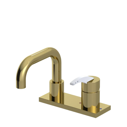 Rubinet 4" Centre Single Control Lav. Set. with Genesis spout (less drain) Natural Brass