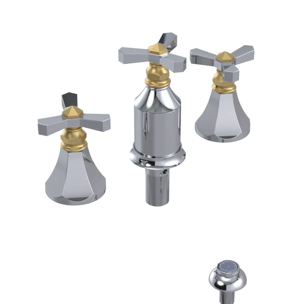 Rubinet Bidet Fitting with Spray, Diverter, and Vacum Breaker (Less Drain) Chrome