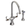 Rubinet Two Handle Single Hole Kitchen Set with Hand Spray Polished Nickel