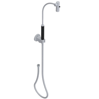 Rubinet Hand Held Shower Bidet with Extended Reach & Dual Function Spray Including Wall Bracket with Supply & Hose (Round) Matt White