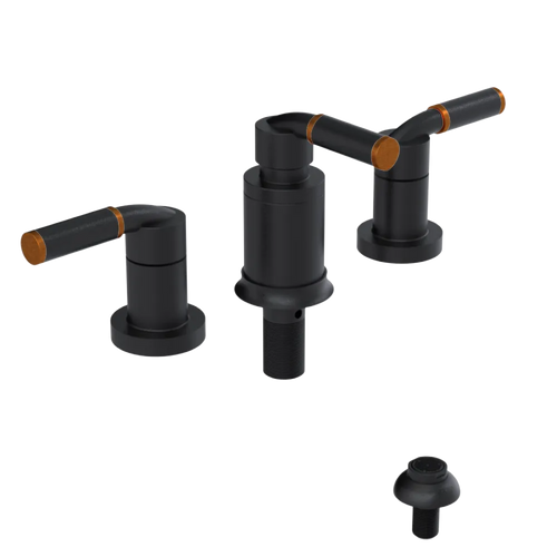 Rubinet Bidet Fitting with Spray, Diverter, and Vacuum Breaker (less drain) Matt Black
