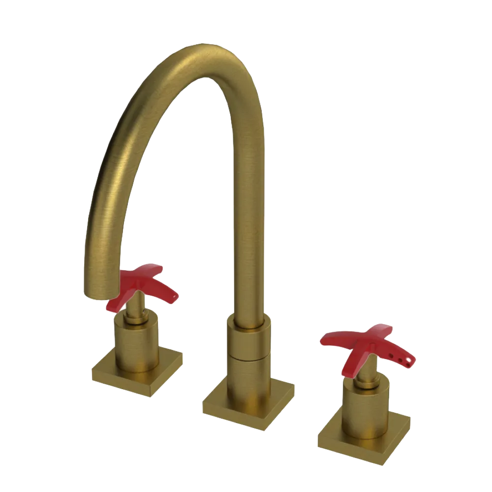 Rubinet Widespread Kitchen Set Antique Brass Matt