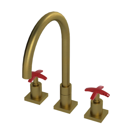 Rubinet Widespread Kitchen Set Antique Brass Matt