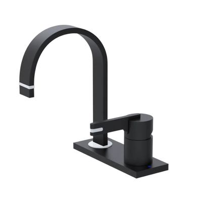 Rubinet 4" Centre Single Control Lav. Set (less drain) Matt Black