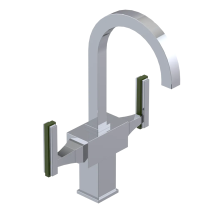 Rubinet Single Hole Dual Handle Lav. Set. (less drain) Chrome
