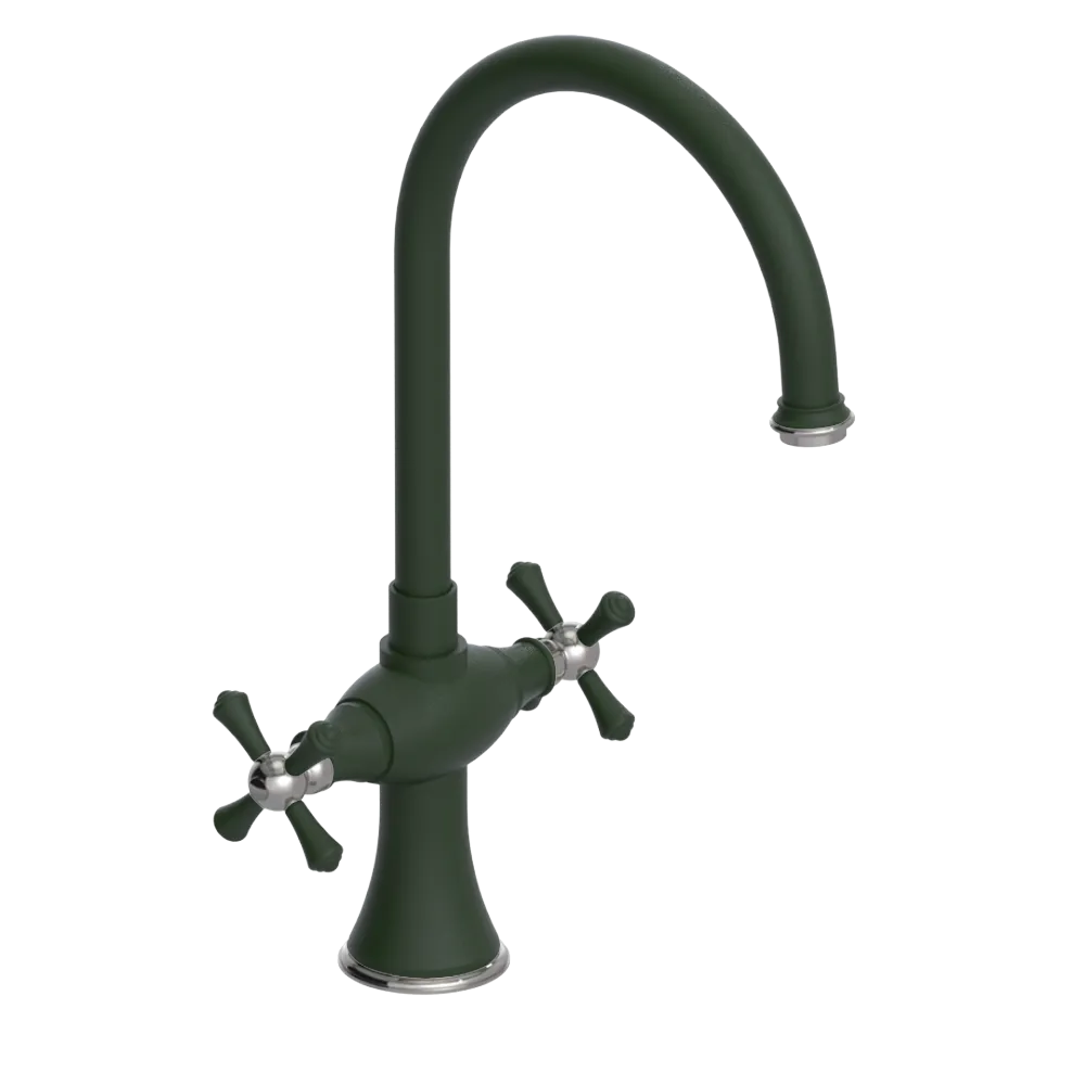 Rubinet Two Handle Single Hole Kitchen Set Green Envy