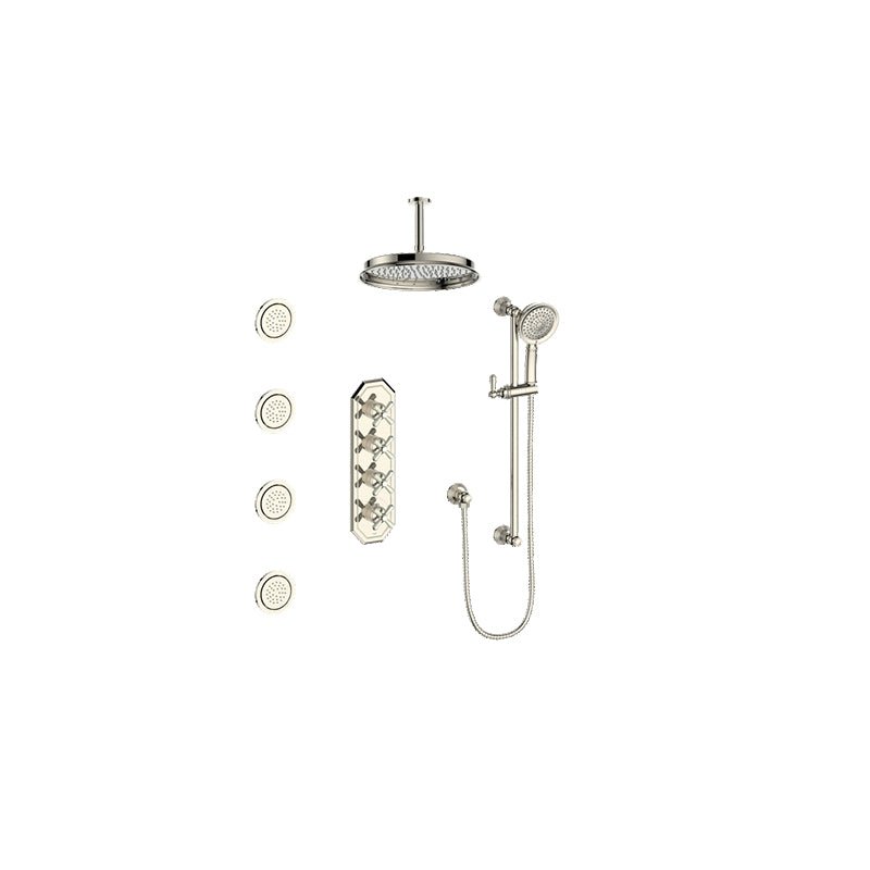 CARINTHIA 3/4 - inch HIGH - FLOW TH SHOWER KIT WITH BODY JETS AND 6 - inch CEILING ARM - Golzar Home