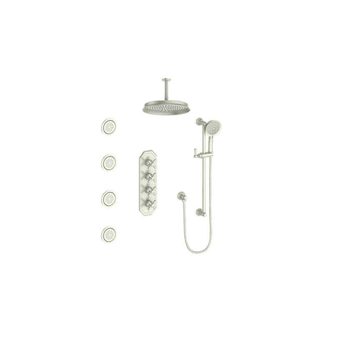 Carinthia 3/4-Inch High-Flow Th Shower Kit With Body Jets And 6-Inch Ceiling Arm - Golzar Home