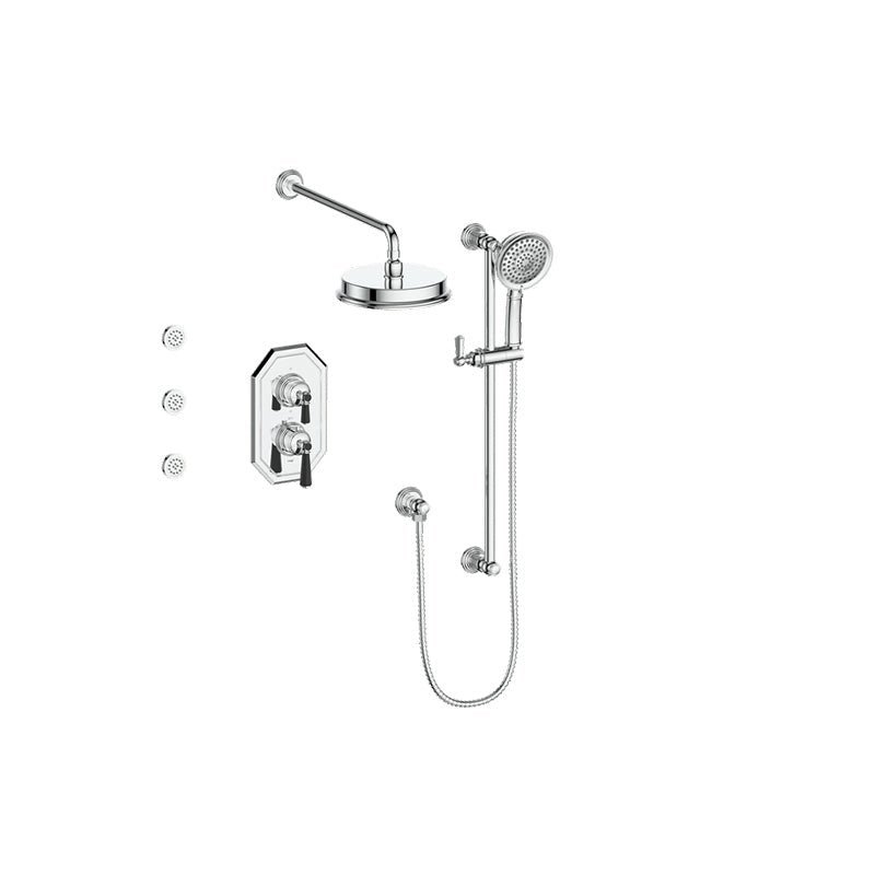 CARINTHIA 3/4 - inch HIGH - FLOW TH SHOWER KIT WITH BODY JETS AND 6 - inch CEILING ARM - Golzar Home