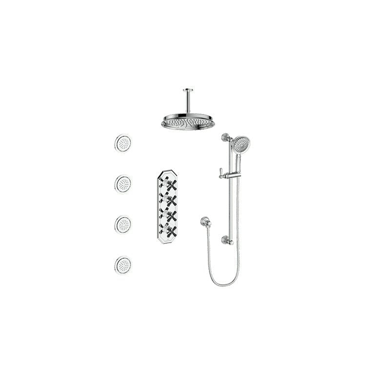 CARINTHIA 3/4 - inch HIGH - FLOW TH SHOWER KIT WITH BODY JETS AND 6 - inch CEILING ARM - Golzar Home