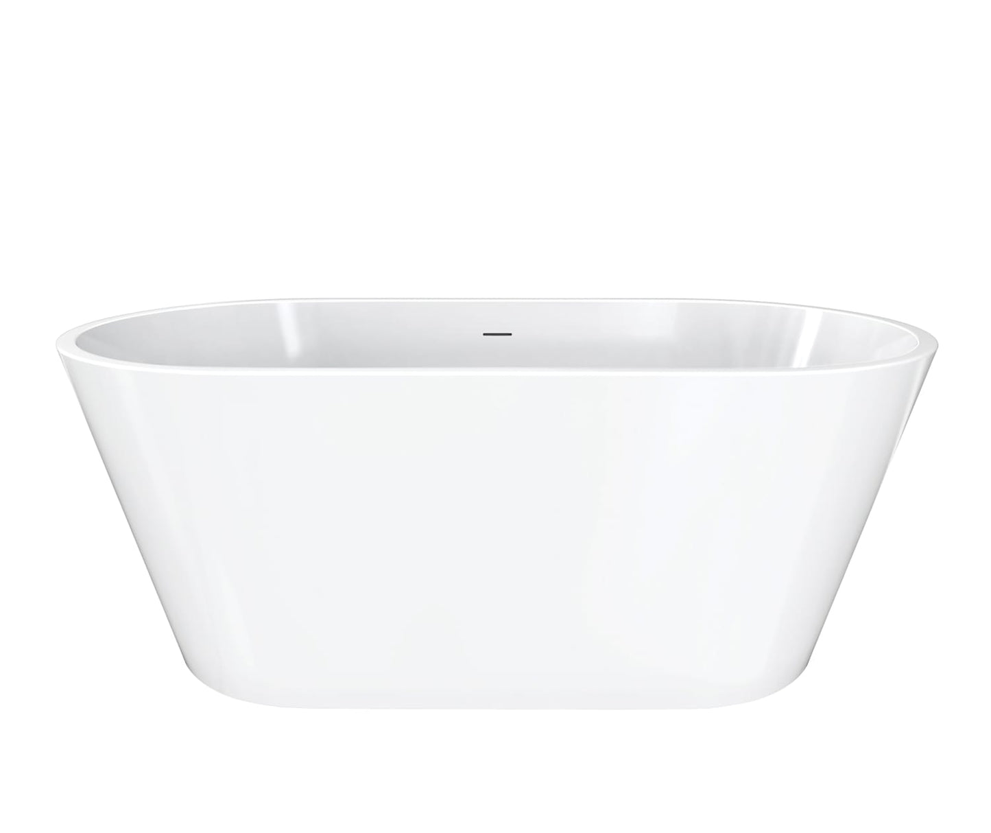 Chorale 60 x 30 Acrylic Freestanding Center Drain Bathtub in White with White Skirt