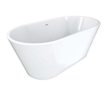 Chorale 60 x 30 Acrylic Freestanding Center Drain Bathtub in White with White Skirt