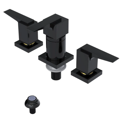 Rubinet Bidet Fitting with Spray, Diverter, and Vacuum Breaker (less drain) Black