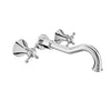 Baril Two handles wall-mounted lavatory faucet, drain not included