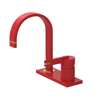 Rubinet 4" Centre Single Control Lav. Set (less drain) Red
