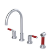 Rubinet Widespread Kitchen Set with Hand Spray Satin Chrome