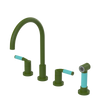 Rubinet Widespread Kitchen Set with Hand Spray Green Envy