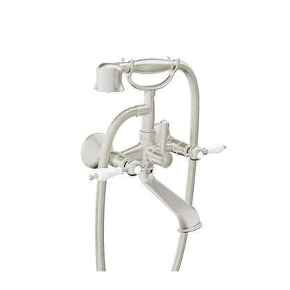 Baril Wall-mounted tub faucet with hand shower