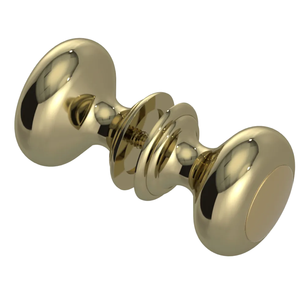 Rubinet Shower Door Knob (set) Natural Brass