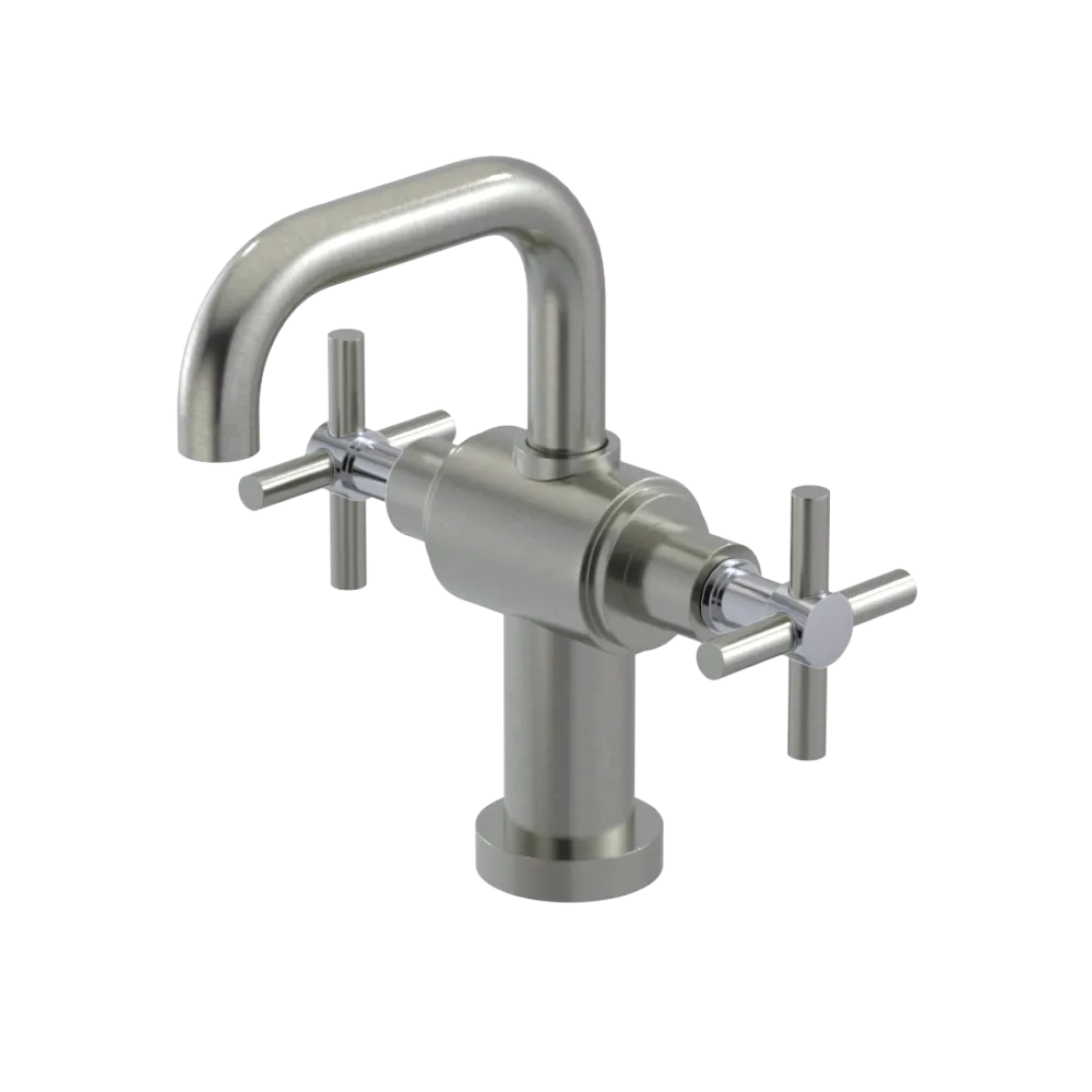 Rubinet Single Hole Dual Handle Lav. Set. (less drain) Satin Nickel