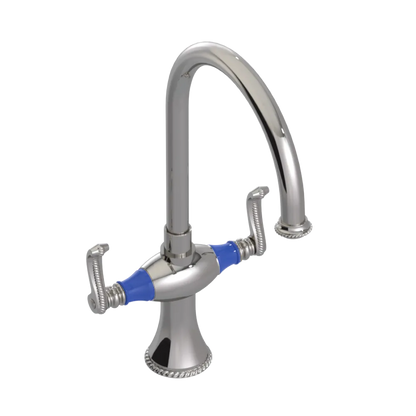 Rubinet Two Handle Single Hole Kitchen Set Polished Nickel