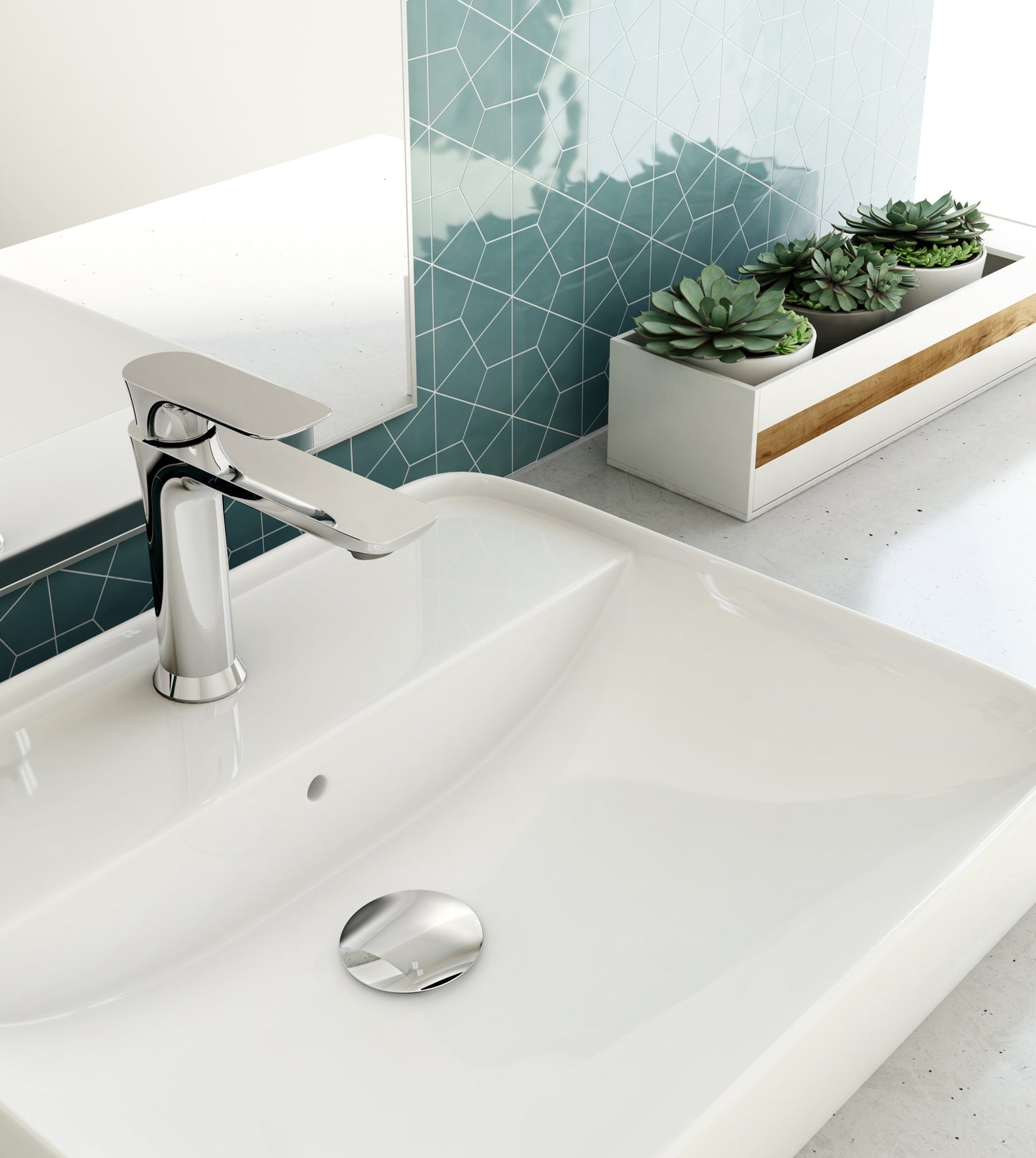 Baril Single-hole lavatory faucet, drain not included