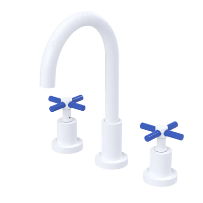 Rubinet Widespread Kitchen Set with LaSalle Spout White