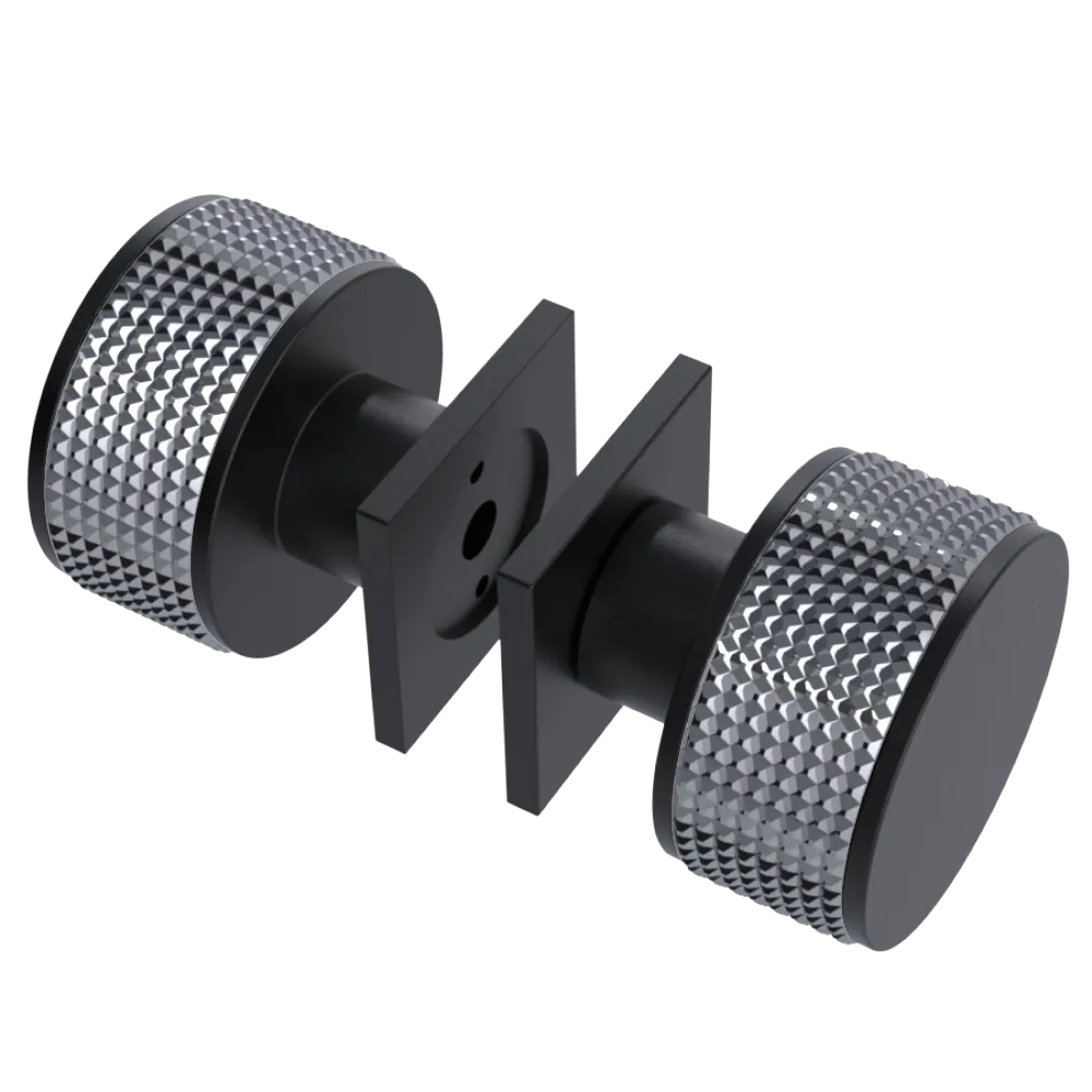 Rubinet Shower Door Knob (set) Matt Black