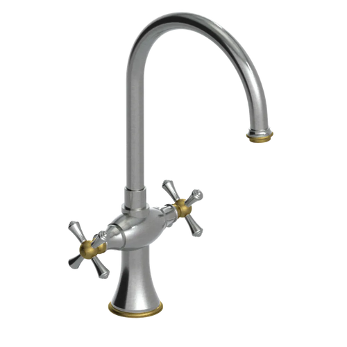 Rubinet Two Handle Single Hole Kitchen Set Satin Nickel