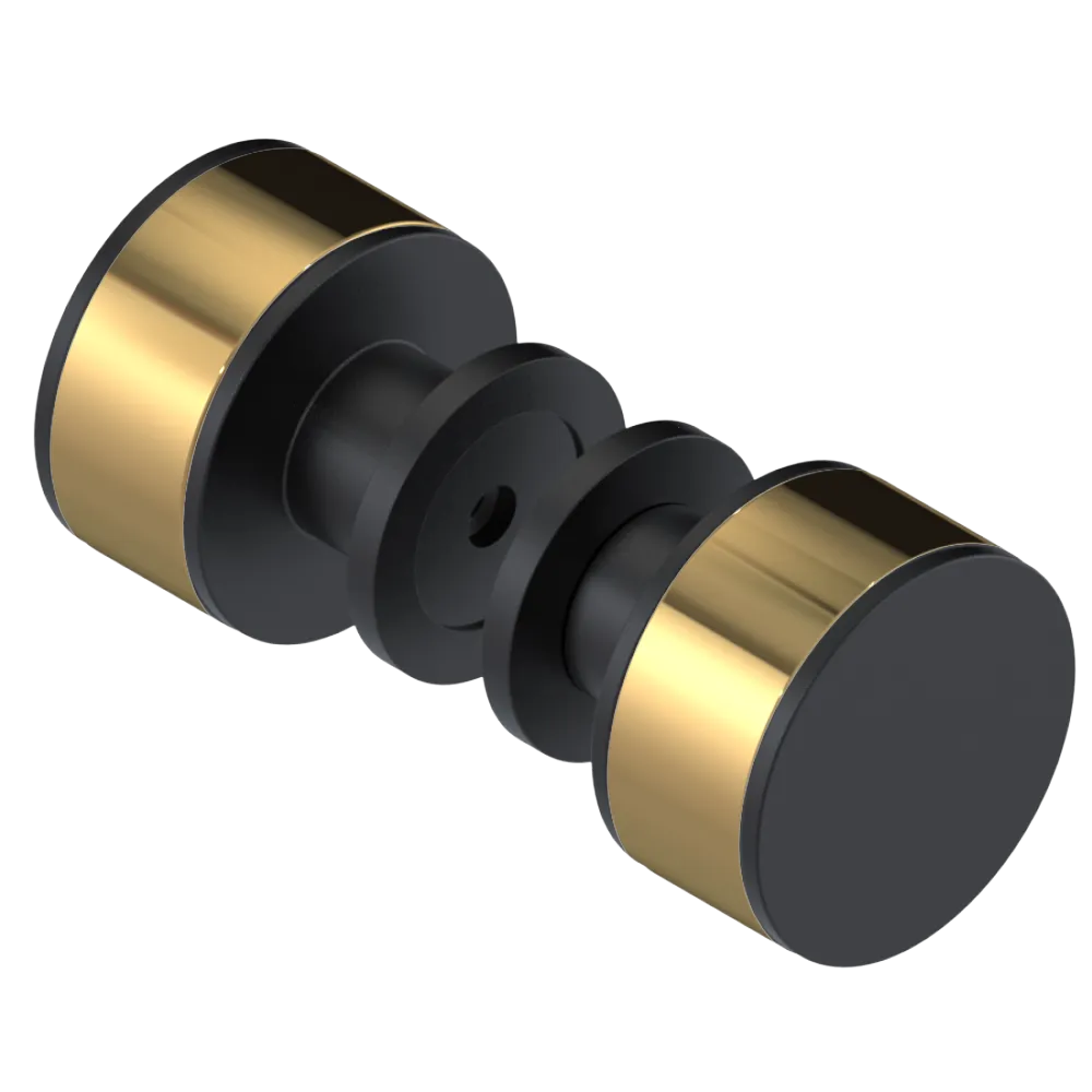 Rubinet Shower Door Knob (set) Matt Black