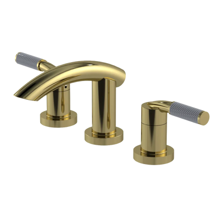 Rubinet Widespread Lav. Set. (less drain) Natural Brass