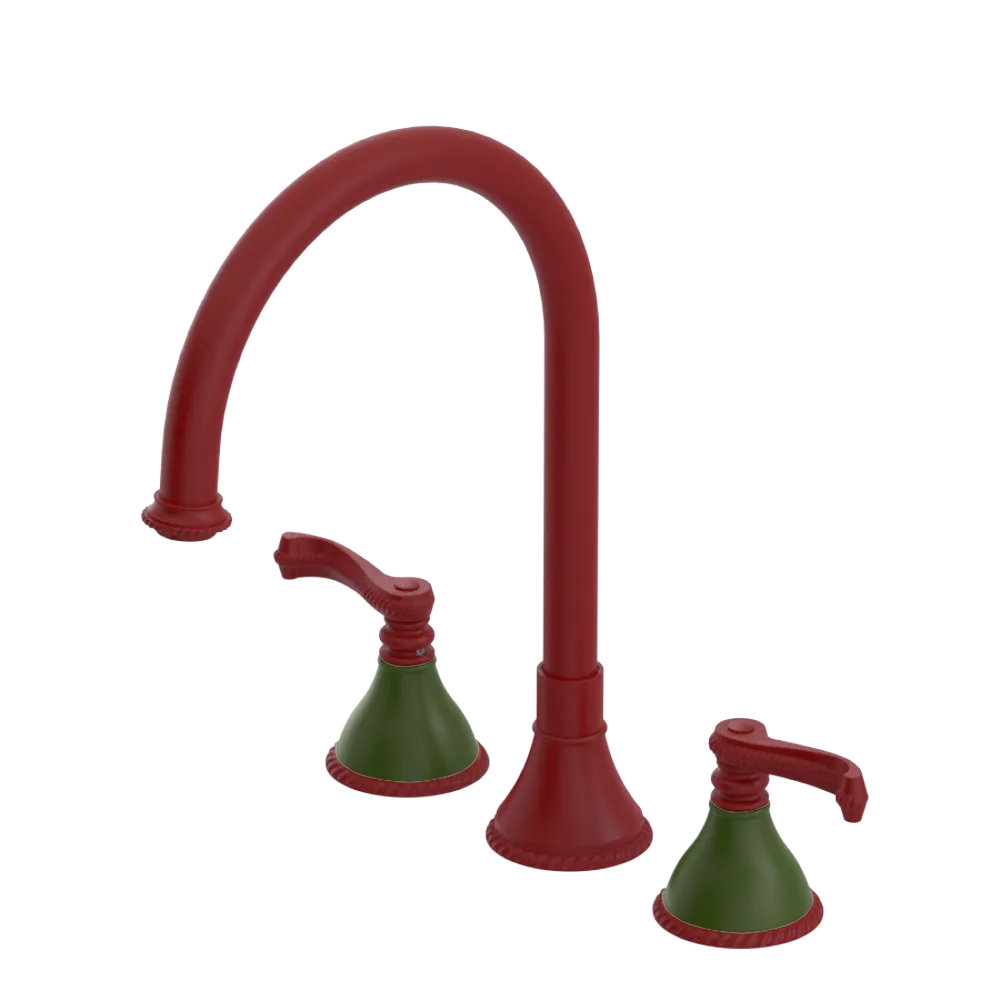 Rubinet Widespread Kitchen Set Maroon