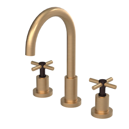 Rubinet Widespread Kitchen Set with LaSalle Spout Satin Gold
