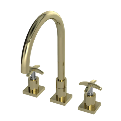 Rubinet Widespread Kitchen Set Gold