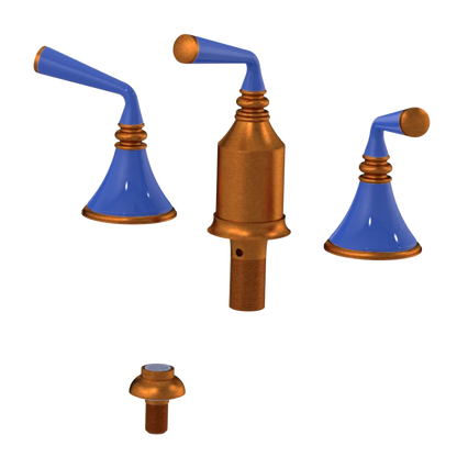 Rubinet Bidet Fitting with Spray, Diverter, and Vacum Breaker (Less Drain) Antique Copper Matt