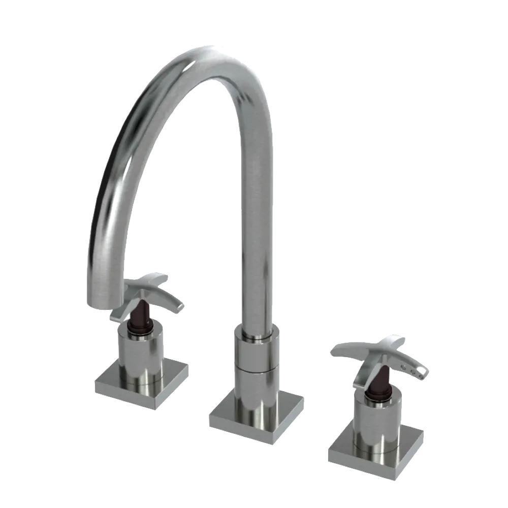 Rubinet Widespread Kitchen Set Satin Nickel
