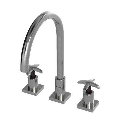 Rubinet Widespread Kitchen Set Satin Nickel