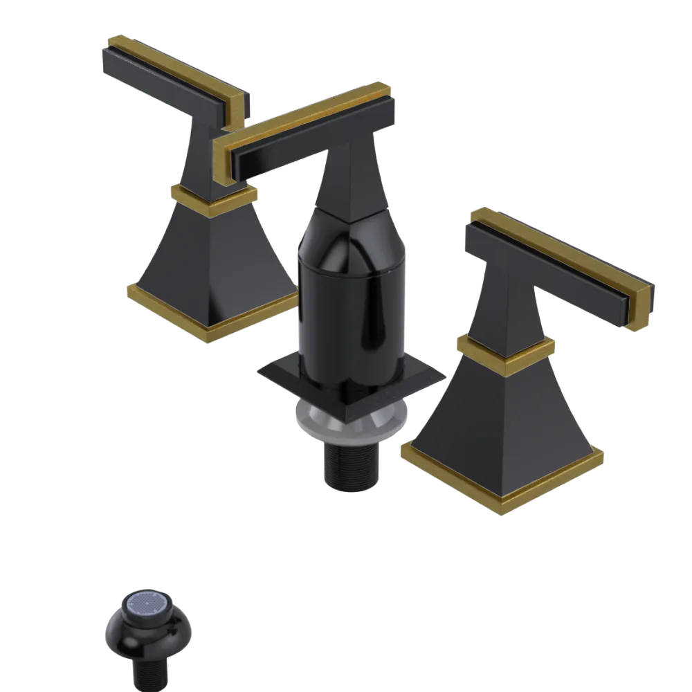 Rubinet Bidet Fitting with Spray, Diverter, and Vacum Breaker (Less Drain) Black