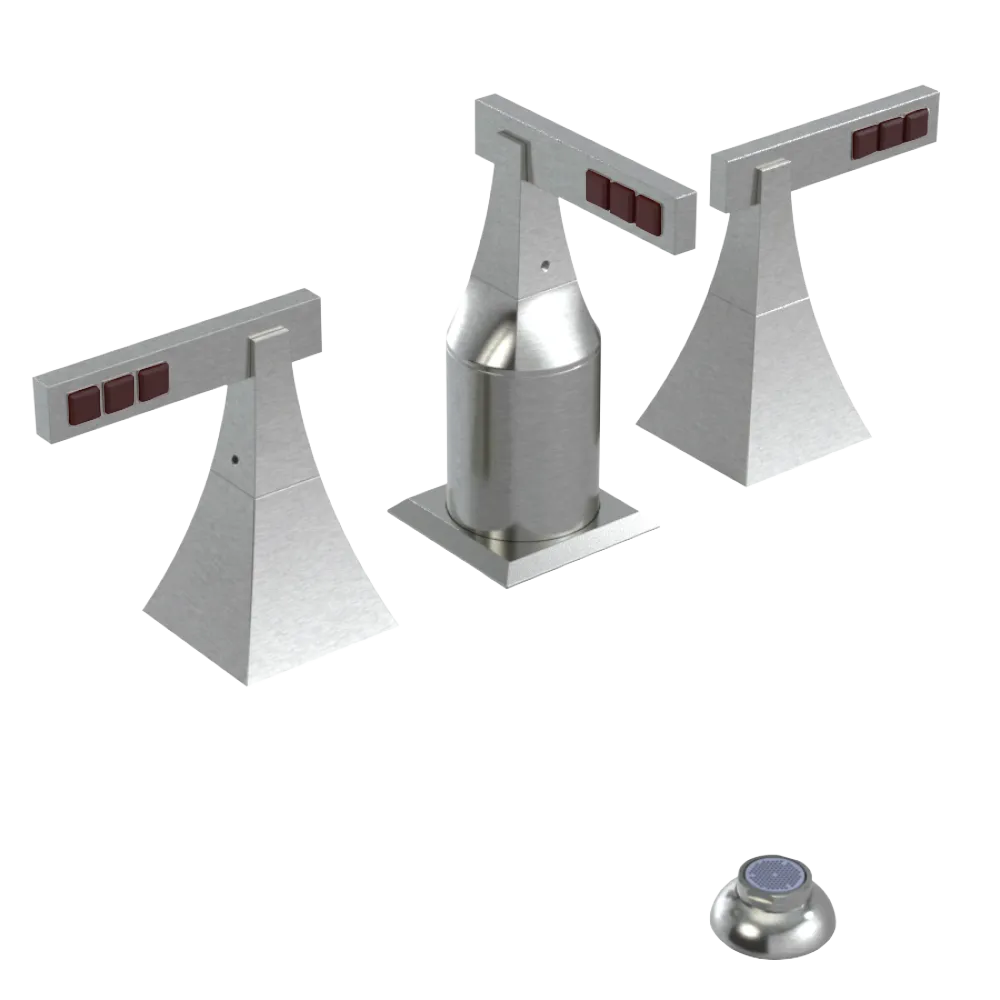 Rubinet Bidet Fitting with Spray, Diverter, and Vacum Breaker (Less Drain) Satin Nickel