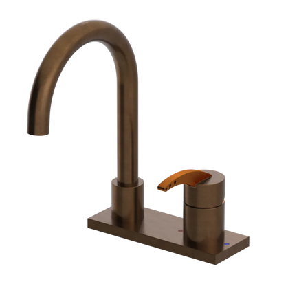 Rubinet 4" Centre Single Control Lav. Set. (less drain) Tuscan Brass