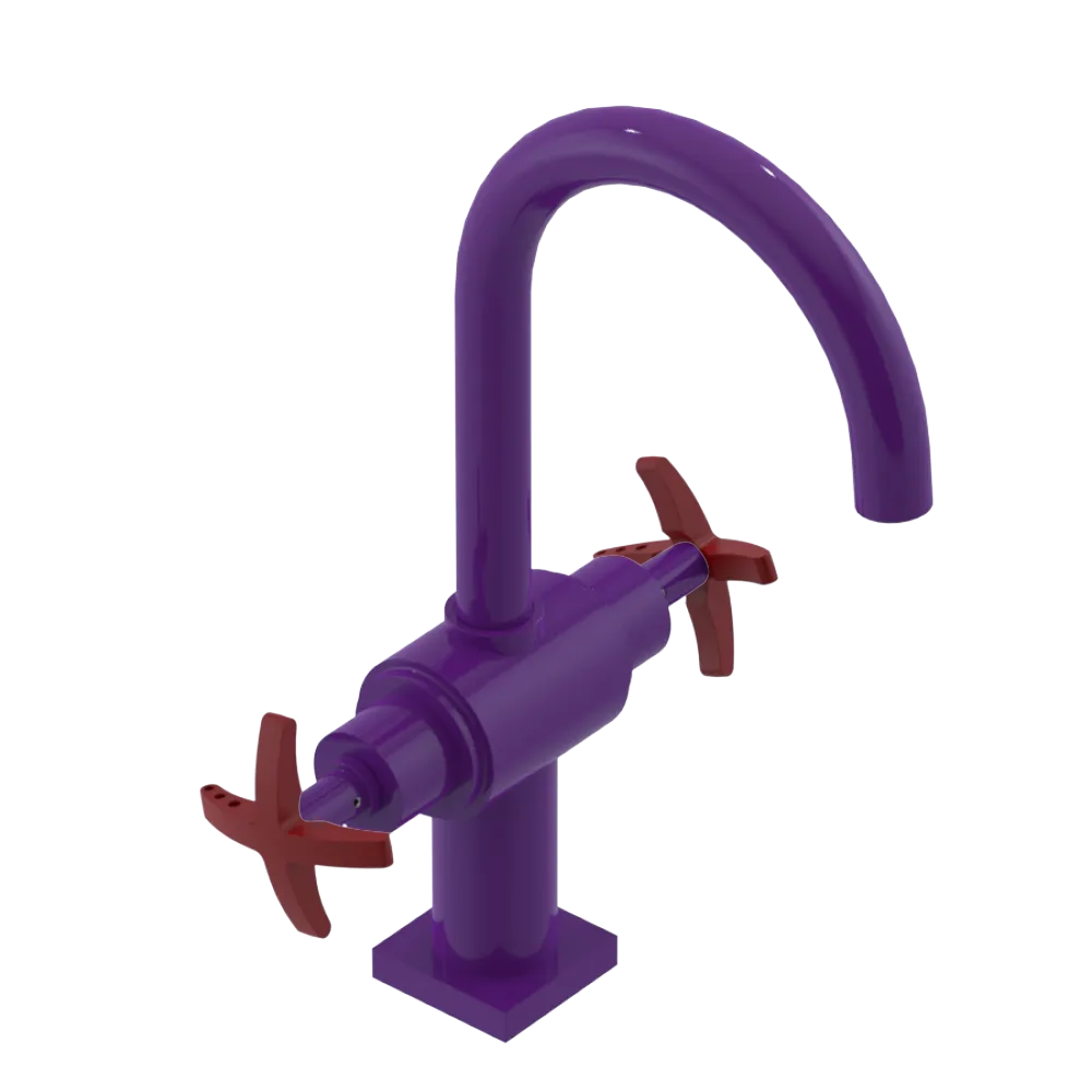 Rubinet Single Hole Dual Handle Lav. Set. (less drain) Purple Haze