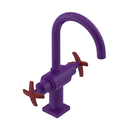 Rubinet Single Hole Dual Handle Lav. Set. (less drain) Purple Haze