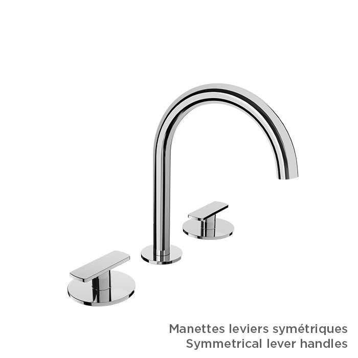 Baril 8" c/c lavatory faucet (without handle), drain included