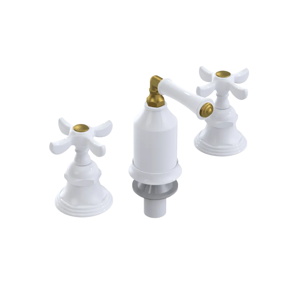 Rubinet Bidet Fitting with Spray, Diverter, and Vacum Breaker (Less Drain) White